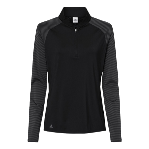 Adidas Women's Stripe Block Quarter-Zip Pullover