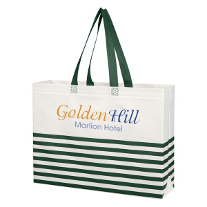 Non-Woven Horizontal Stripe Tote Bag