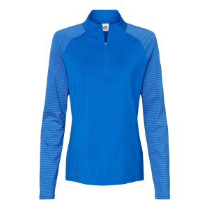 Adidas Women's Stripe Block Quarter-Zip Pullover