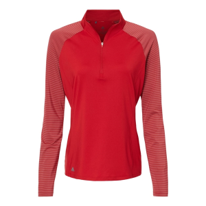 Adidas Women's Stripe Block Quarter-Zip Pullover